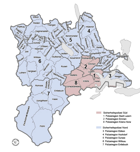 Karte Luzerner Polizei